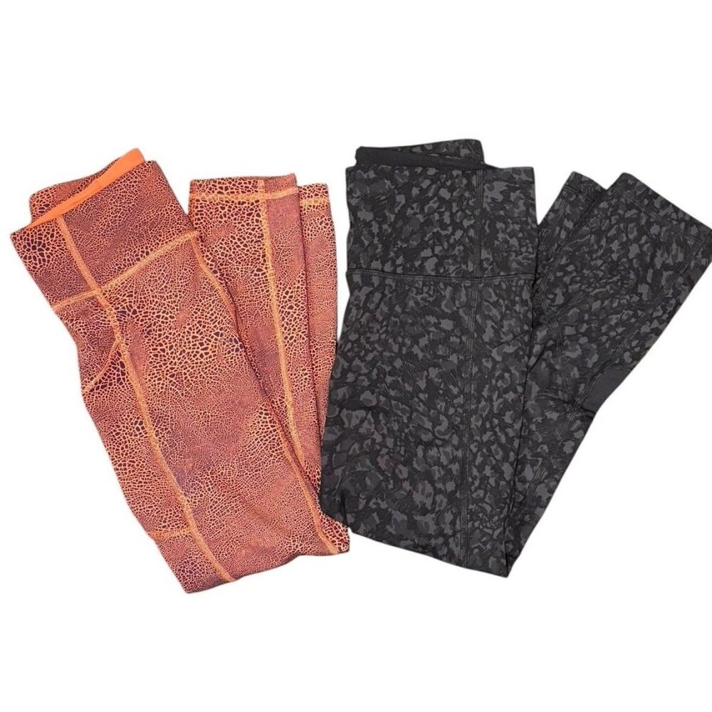 Lululemon Women’s High-Rise Tight 24”Size 4 Black & Gray /Orange & Black Legging